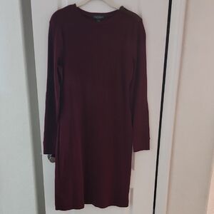 Lauren Jeans Co, Ralph Lauren Long Sleeve Burgundy Dress, Size Medium
